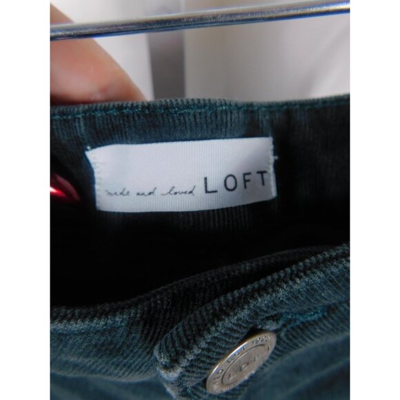 LOFT Curvy Skinny Corduroy Pants Dark Teal Stretch 5-Pocket 4/27 Wicca Vibe - Picture 9 of 12
